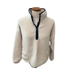 J Crew Sherpa Fleece Jacket Cream M